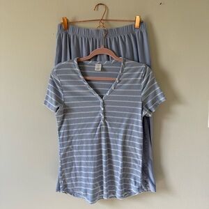 Liz Claiborne Blue Striped Pajama Set